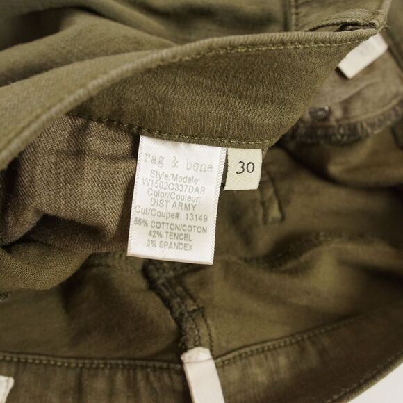 Rag & Bone Green Skinny Jeans with Stretch Fit - Picture 10 of 12